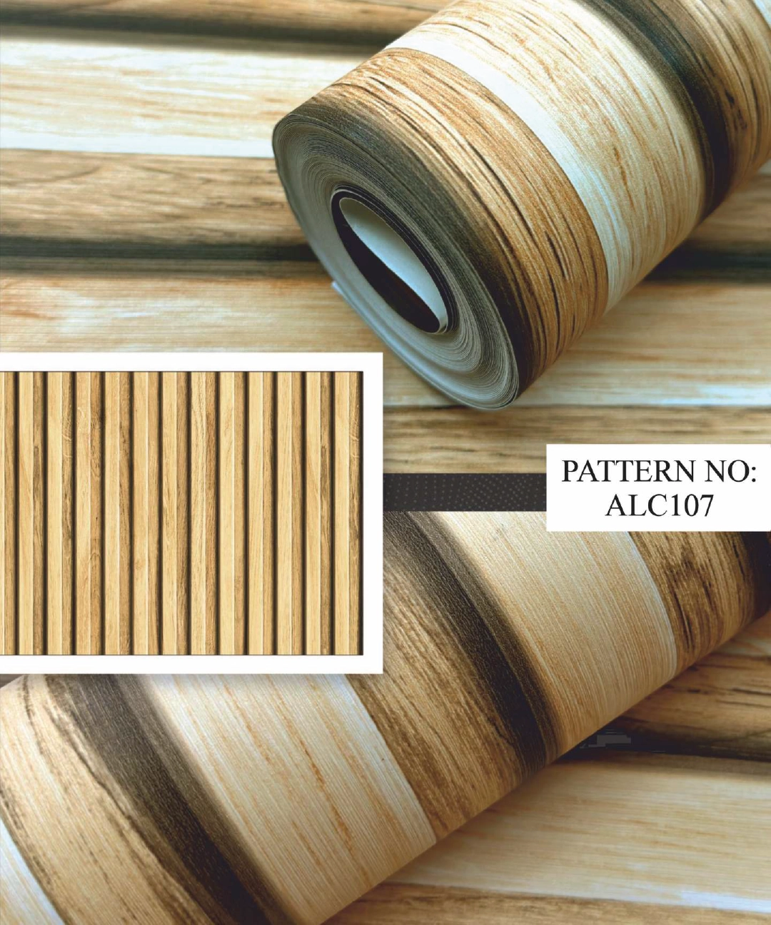 Natural Stripes Wooden Wallpaper